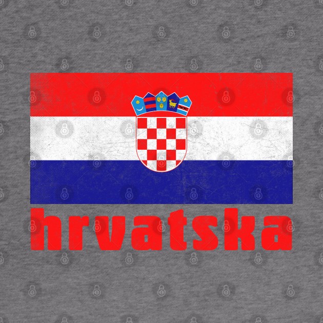 Hrvatska / Croatian Faded Style Flag Design by DankFutura